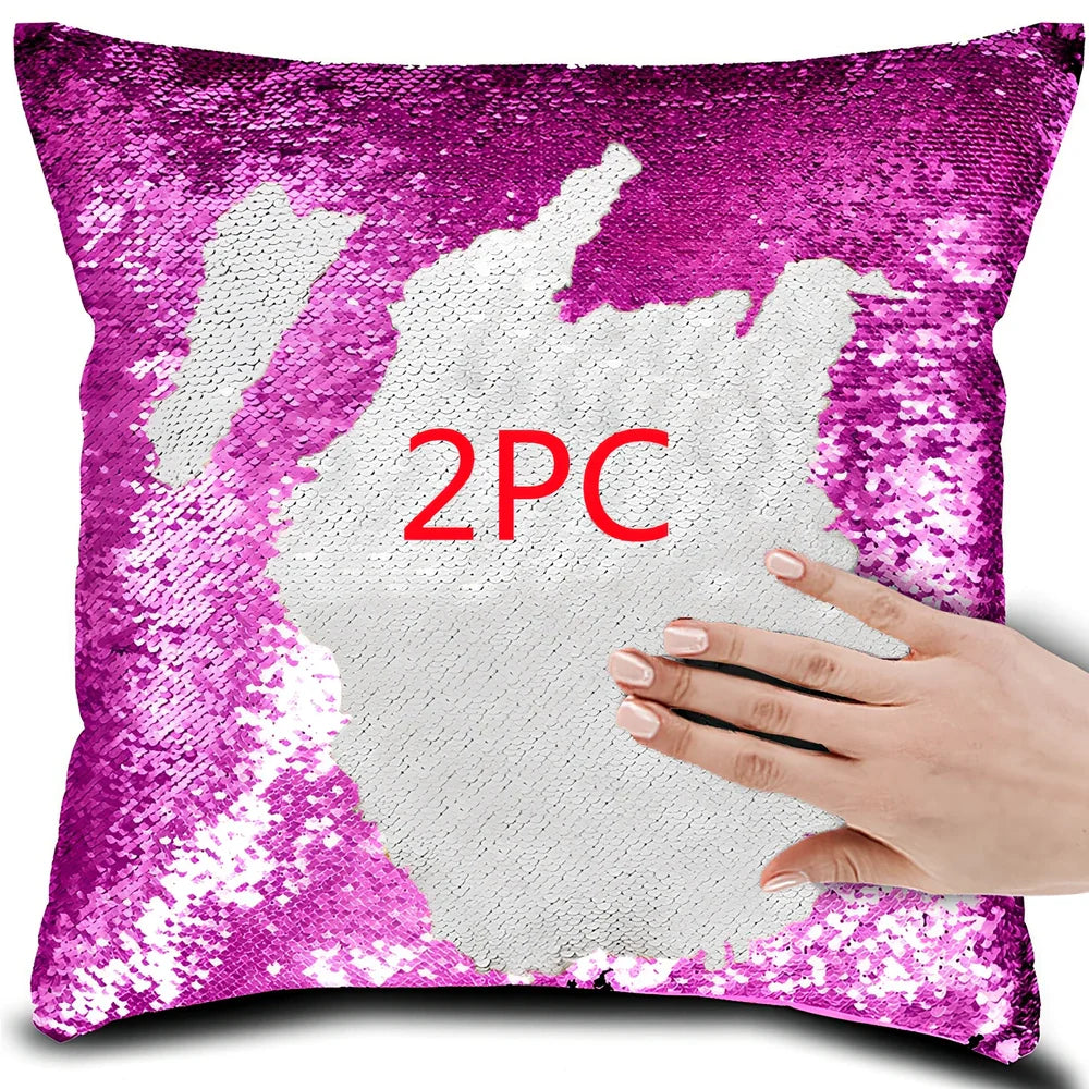 40x40cm square colour-changing pillow cover with knitted polyester construction