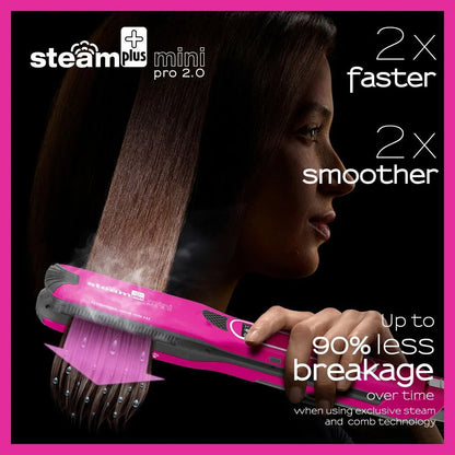 Mini steam splint spray hair straightener in champagne, purple, or rose red colour.