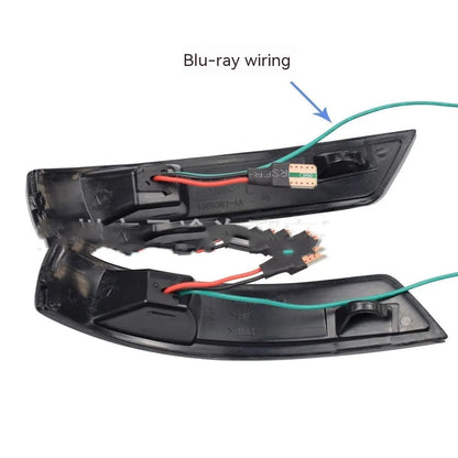 Ford Focus and Mondeo rearview mirror LED waterfall light kit in yellow or yellow and blue two-tone