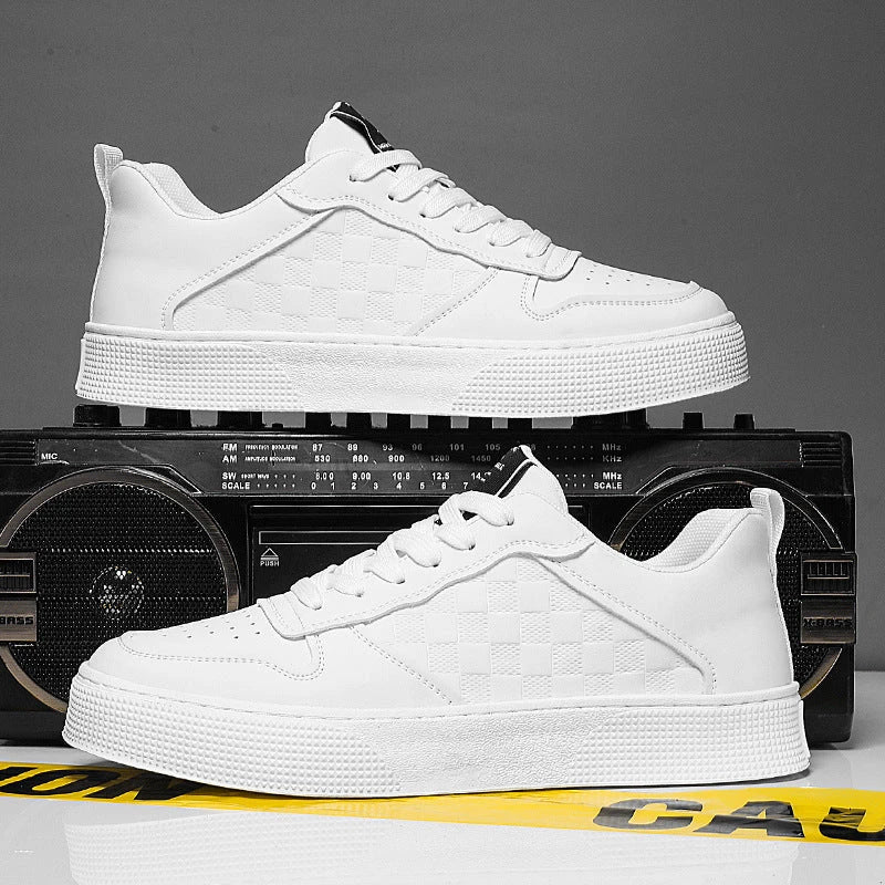 Stylish lace-up sneakers for men in various colors, featuring breathable mesh lining and comfortable rubber sole