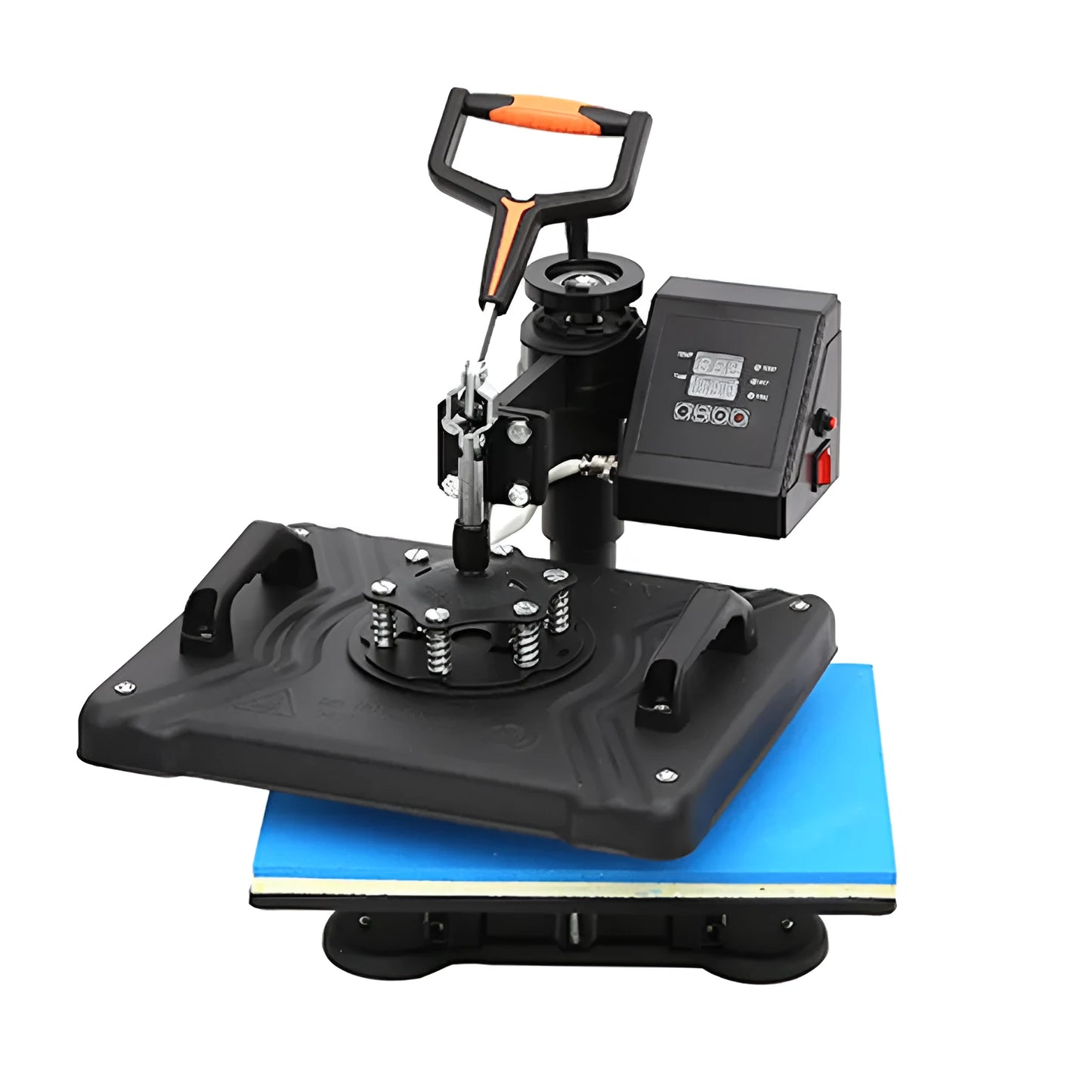 Black thermal transfer printing machine for T-shirt tablets with 1250W motor and 70x70x35cm dimensions
