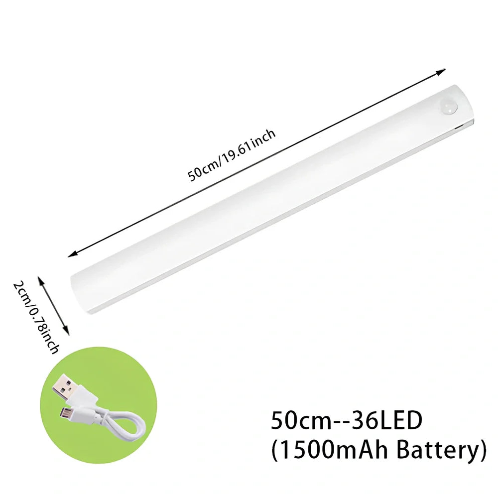Wireless LED motion sensor night light with magnetic mounting in various sizes