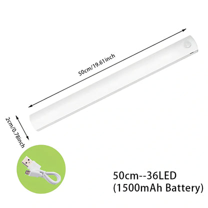 Wireless LED motion sensor night light with magnetic mounting in various sizes