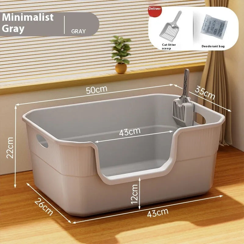Oversized semi-closed cat litter box in selected colour with free extra-large litter scoop