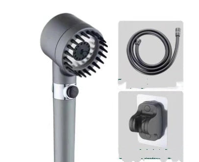 Premium multi-function shower head with rainfall and massage modes, made of durable ABS material and featuring a built-in water filter.