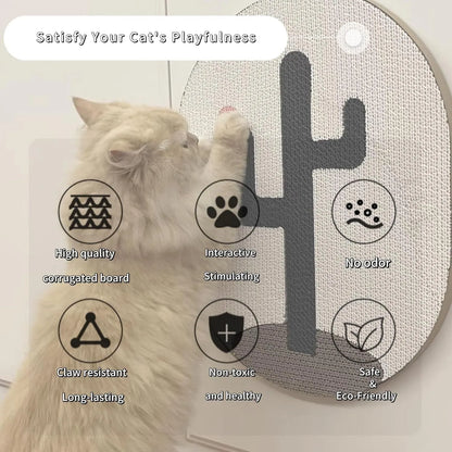 Wall mounted cat scratching board measuring 35x44 cm with corrugated cardboard surface