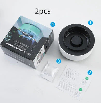 Sleek car ashtray with automatic air purifier that eliminates smoke and odors, keeping your vehicle fresh and clean.