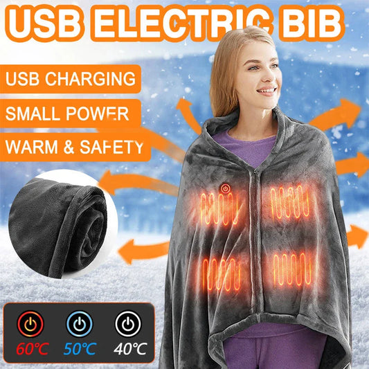 Cozy and heated plush blanket with adjustable temperature settings and soft, plush fabric for maximum winter comfort