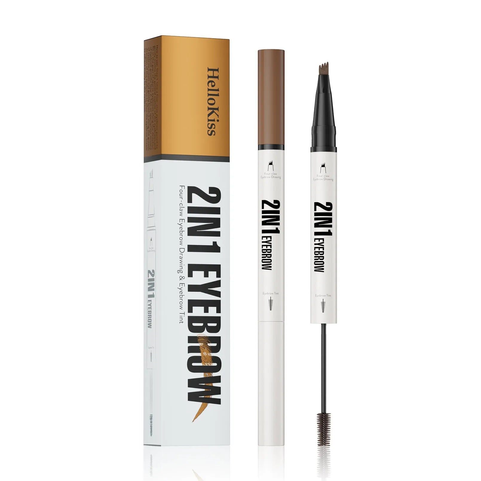 Two-in-one waterproof sweat-resistant eyebrow cream in multiple shades including brown and black
