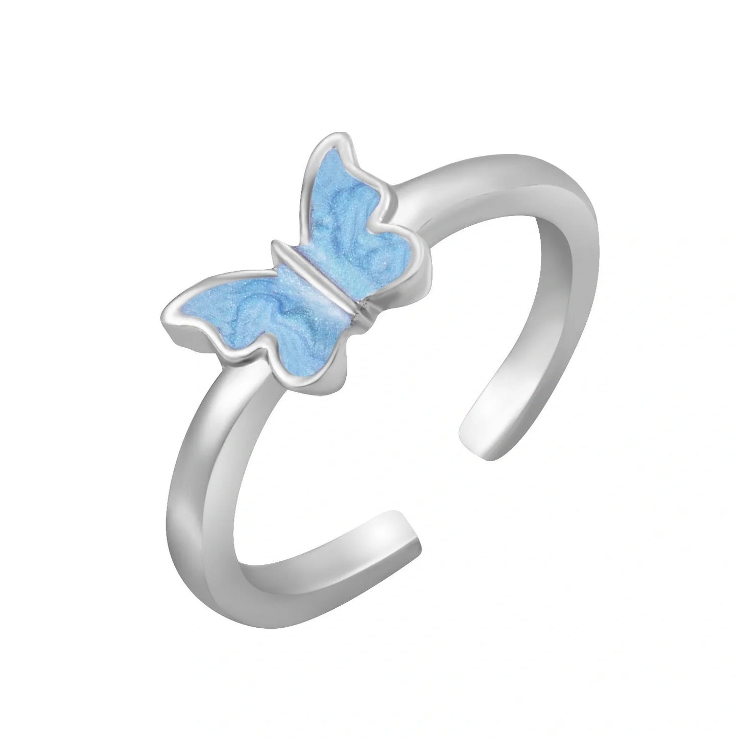 Stylish adjustable butterfly couple rings in punk design, perfect for symbolising love and individuality.