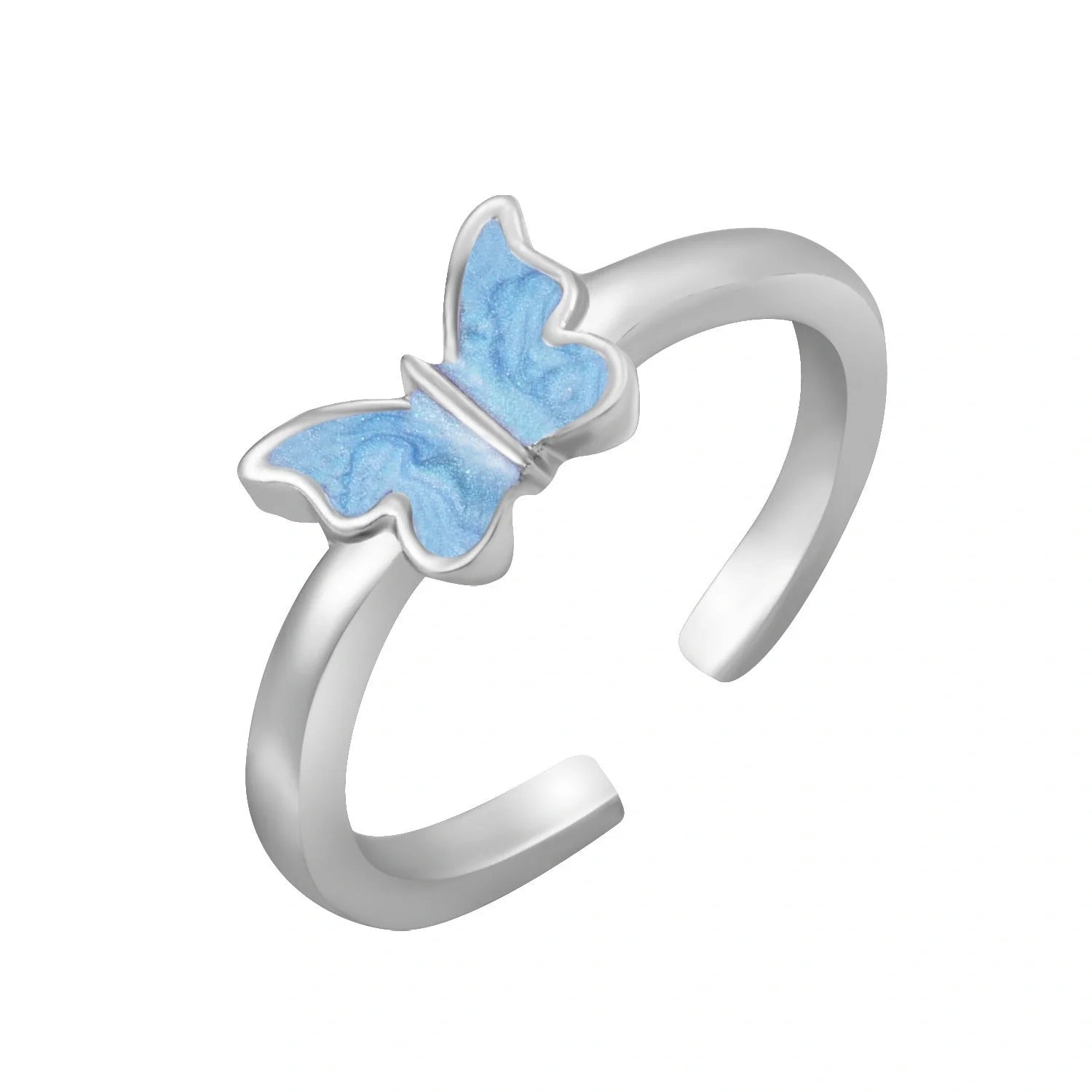 Stylish adjustable butterfly couple rings in punk design, perfect for symbolising love and individuality.