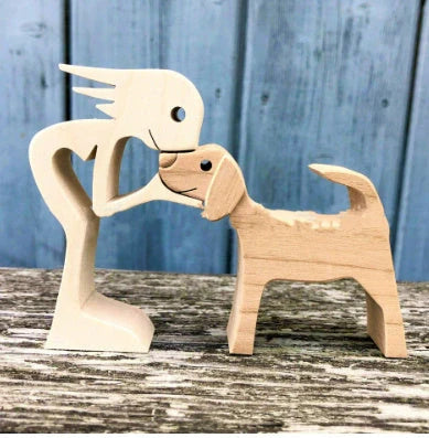 Nordic style wooden office desktop ornament with polished finish and bionic animal design