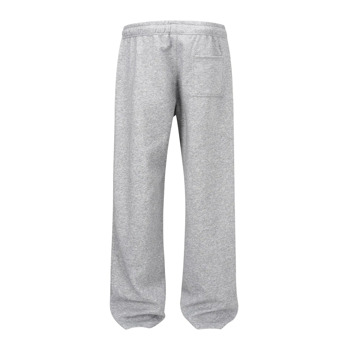 Men's solid colour cotton straight-leg loose casual trousers in grey and black.
