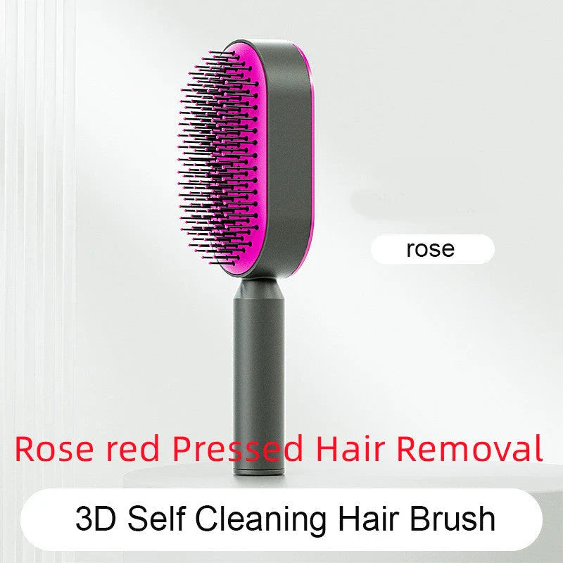 Premium self-cleaning hair brush with airbag massage technology for smooth, healthy hair