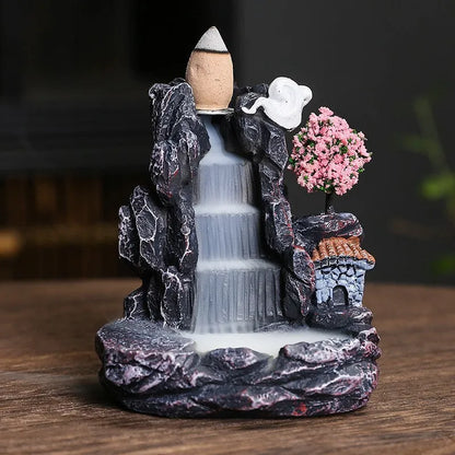 Ceramic incense burner ornament with backflow sandal design in modern style