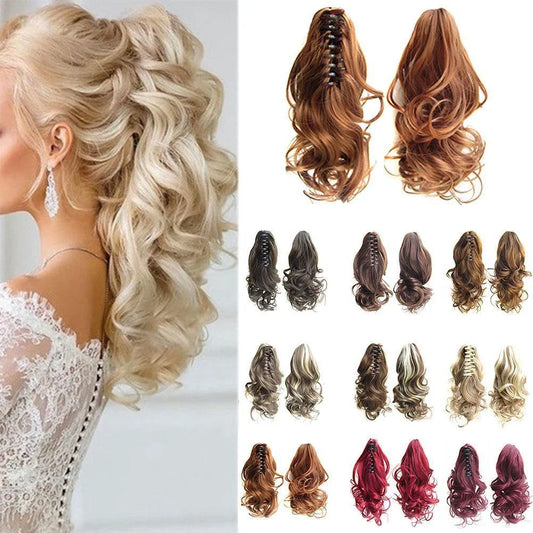 Stylish ponytail hair extension with natural-looking waves for a glamorous hairstyle