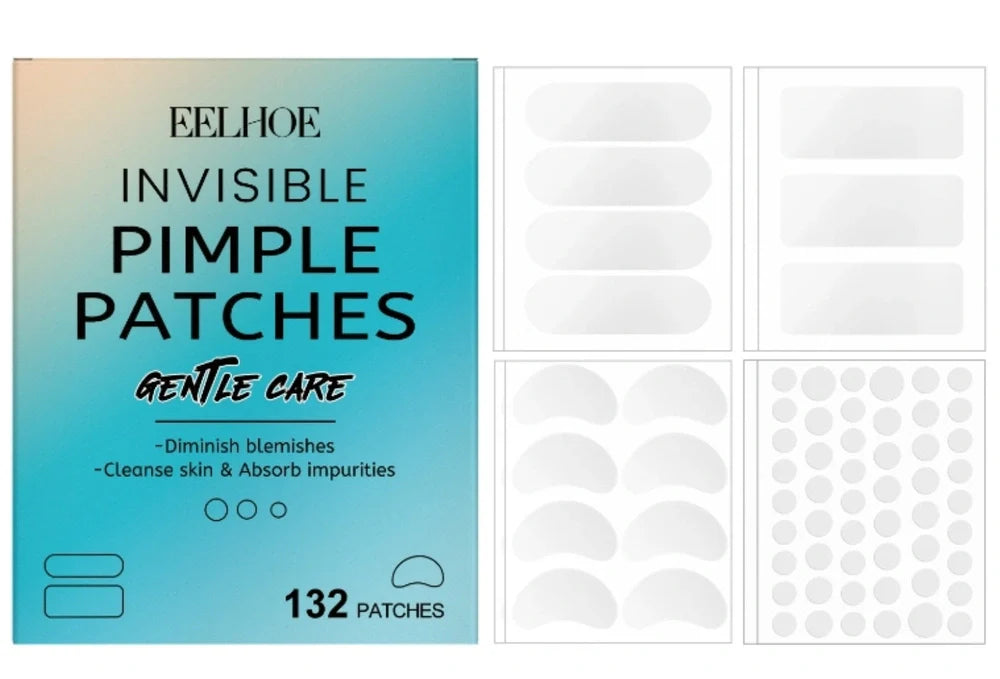 132 transparent hydrocolloid acne patches with tea tree oil and salicylic acid for blemish treatment