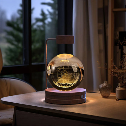 Crystal Ball Cosmic Dinosaur Indoor Night Light with USB Power and Warm Bedside Lighting