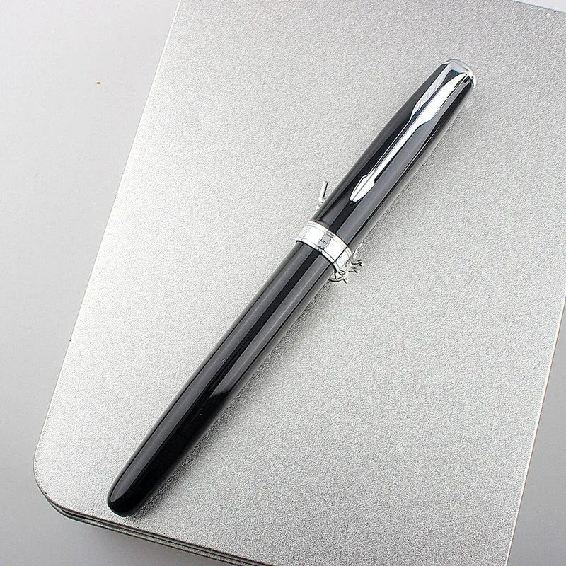 Stainless steel ballpoint pen with 0.5mm nib in a selection of colours including black and silver.