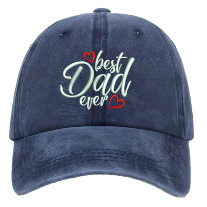 Washed cotton baseball cap with embroidered letters on dome crown, shown in adjustable fit.
