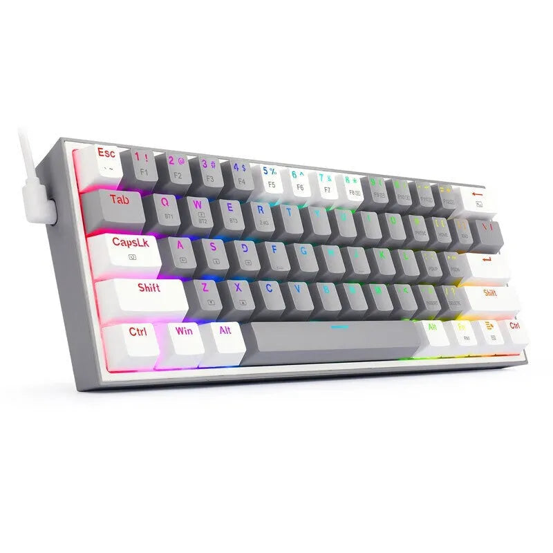 K617 RGB mechanical keyboard with multimedia keys in white pink colour option