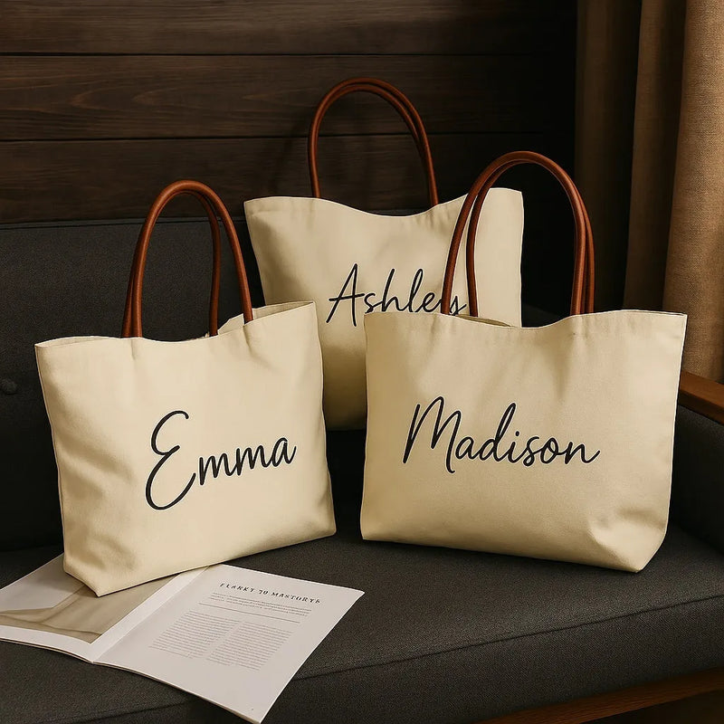 Cotton canvas tote bag, natural beige white or crisp white colour options, large capacity everyday carry bag for shopping, beach trips, work and travel, reusable sustainable alternative to plastic bags, durable construction with reinforced stitching