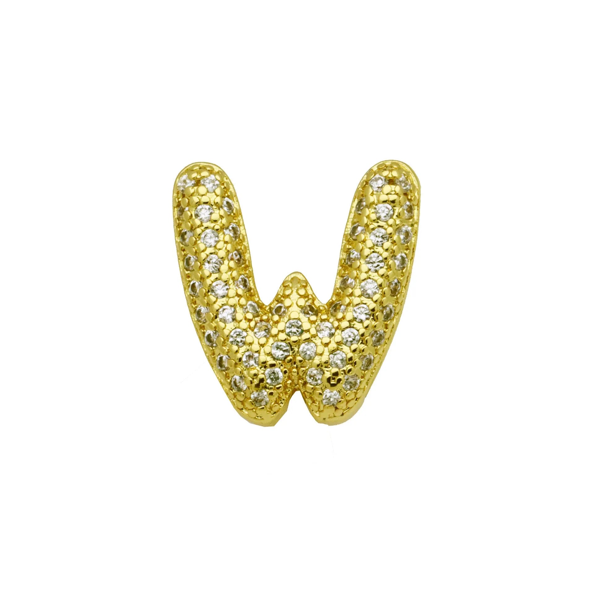 Retro copper bracelet with a letter 'A' charm featuring micro inlaid zircon, shown in a gold finish.