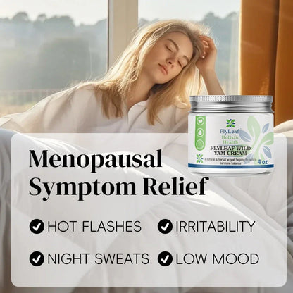 4 oz jar of Natural Formula Organic Yam Cream with Aloe Vera and Red Clover for menopause skincare