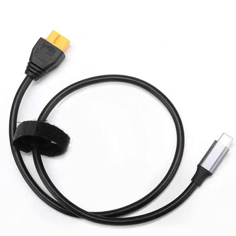 20V USB-C charger adapter cable with silicone sheath, 2-core, 0.5m, SC100 model
