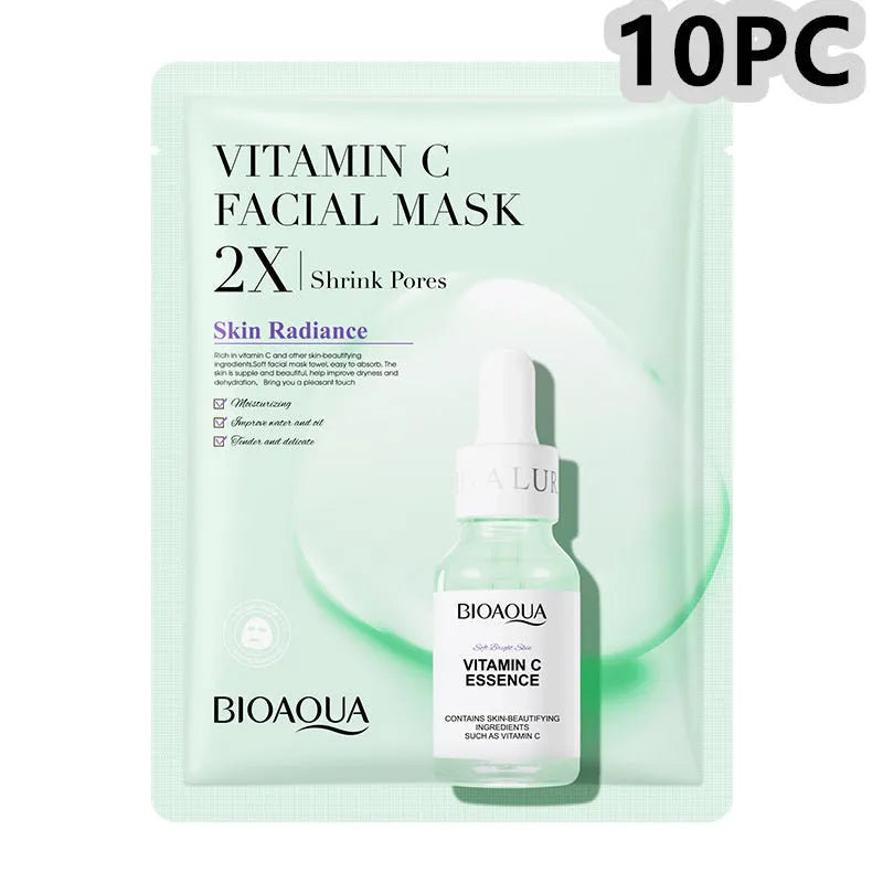 White collagen and hyaluronic acid facial sheet mask in 30g gel format on skin