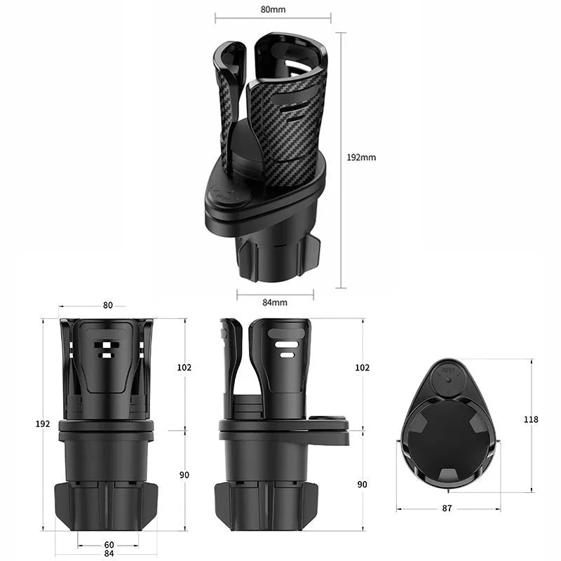 Car cup holder modification kit ABS plastic vehicle storage upgrade second generation fitting, carbon fibre or matte finish 1 piece accessory for interior organisation.