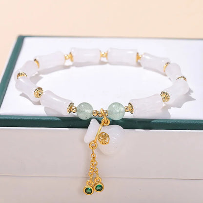 Green natural crystal Chinese-style bracelet for women and girls