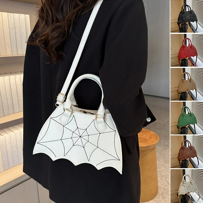 Stylish spider web design shoulder bag in various colours for Halloween fashion