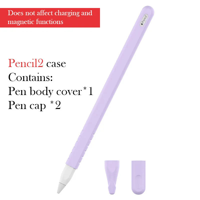 Silicone stylus pen case for Apple Pencil and iPad compatible pens, TEP solid colour sleeve, one pen case
