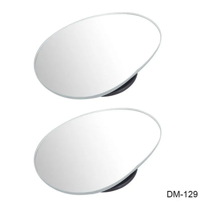 Glass adjustable blind spot rearview mirror with sponge adhesive backing for car installation.