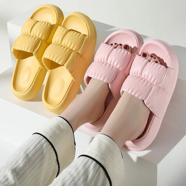 Stylish and comfortable bathroom slippers with a variety of vibrant color options, featuring a durable, waterproof, and anti-slip sole for all-day wear.