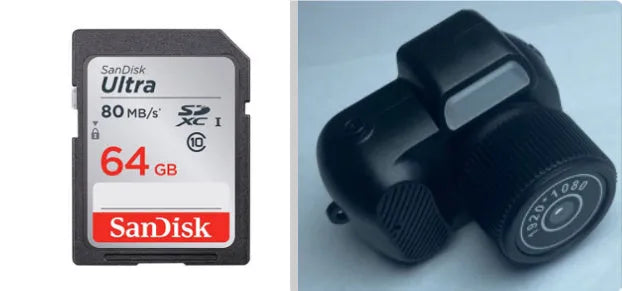 Black Y3000 HD outdoor sports camera with 0.96-inch screen, shown with a memory card.