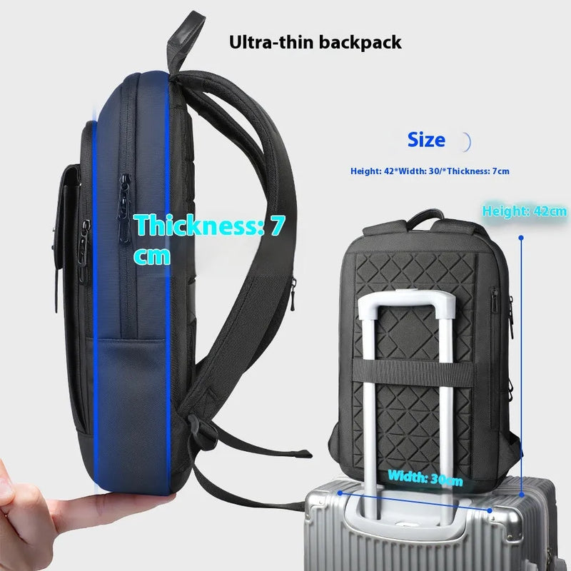 Lightweight Backpack for Men, Business Commute Backpack, High-Sense Oxford Cloth Backpack with Breathable Design, Wear-Resistant Urban Simplicity Style Solid Colour Backpack for Daily Matching in Black