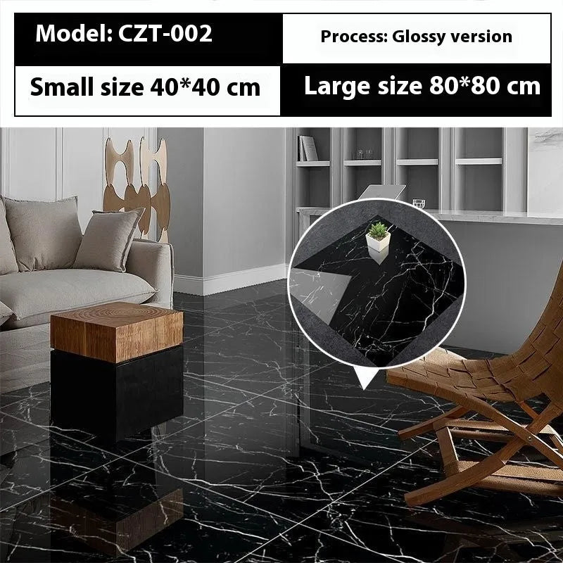 Close-up of geometric pattern marble effect self-adhesive wall sticker measuring 40x40cm