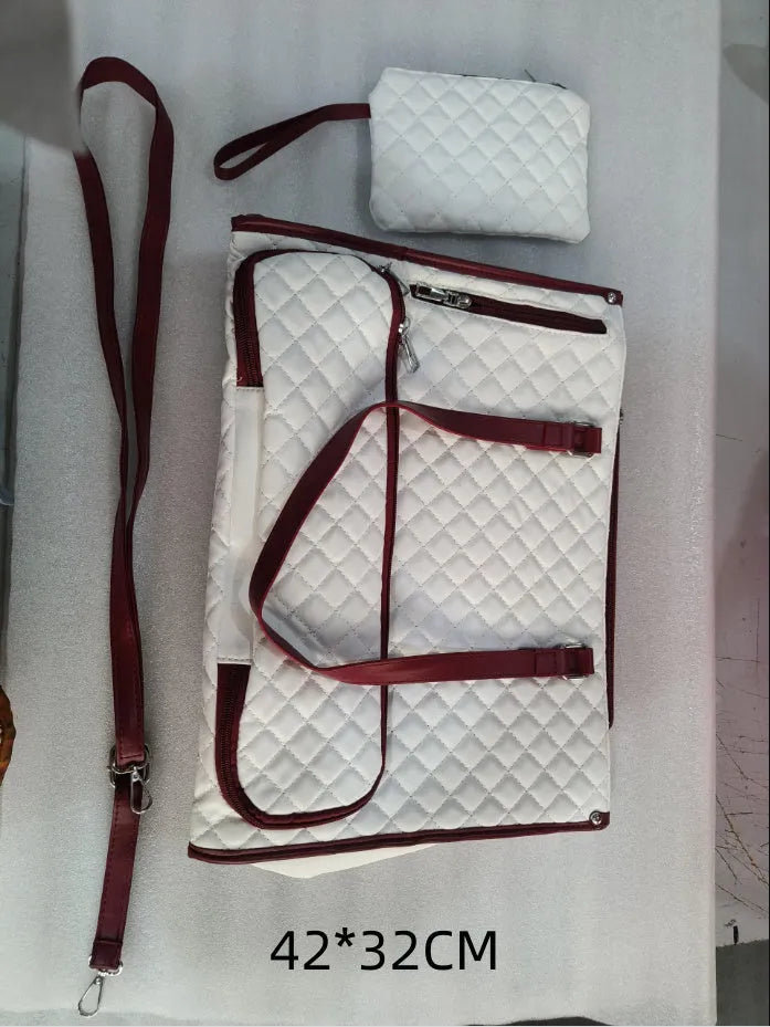 Women's quilted insulated lunch tote bag with laptop compartment and matching wallet in seven colour options