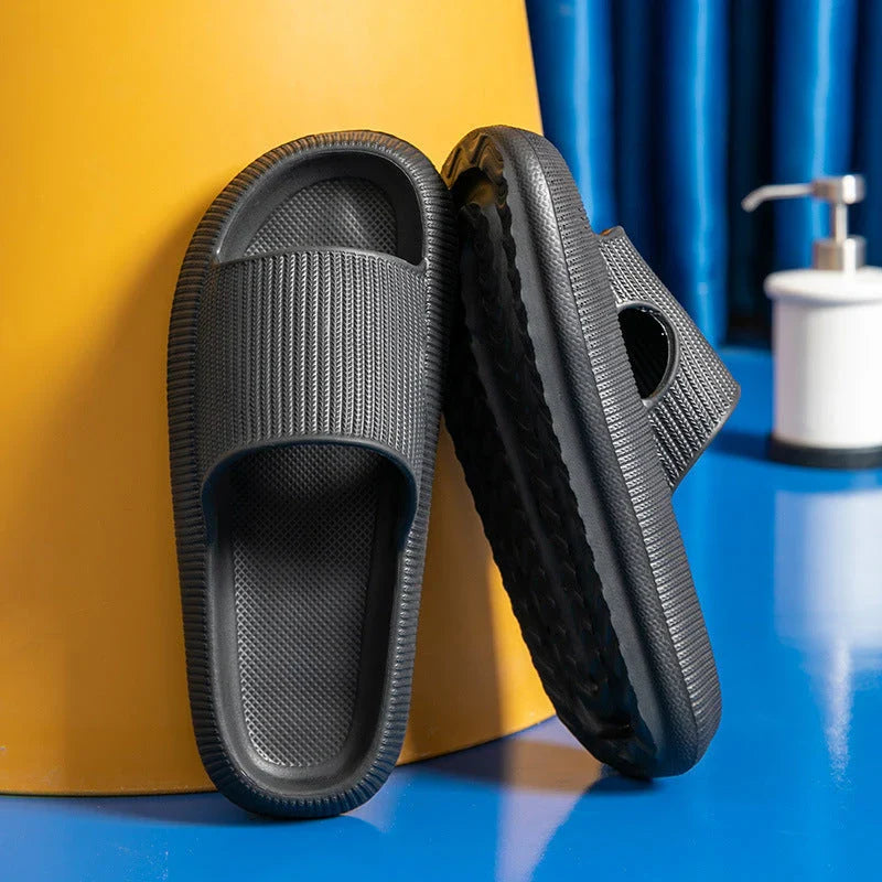 Stylish bathroom slippers with soft, cushioned EVA soles in a variety of vibrant colors