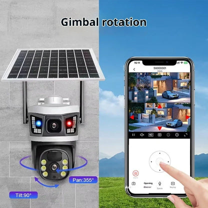 10x zoom monitoring camera ball machine with solar panel and compact 2.5-inch design