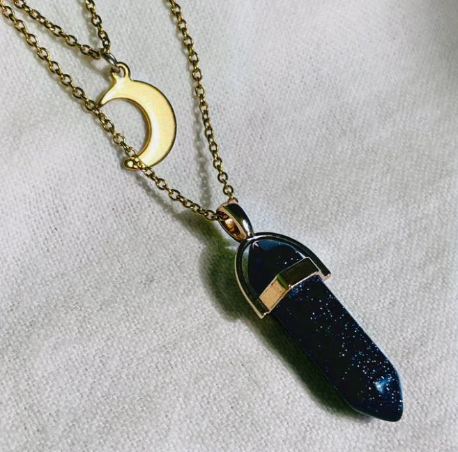 Elegant hexagonal pendant with a captivating moon-inspired design, crafted with premium alloy and a lustrous finish.