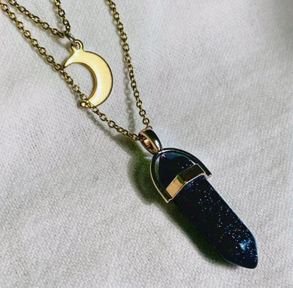Elegant hexagonal pendant with a captivating moon-inspired design, crafted with premium alloy and a lustrous finish.