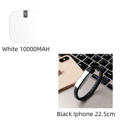 10000mAh mini power bank with digital display showing battery percentage