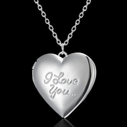 Personalized Heart-Shaped Photo Frame Necklace with various color options, showcasing the unique design and ability to display a cherished photo