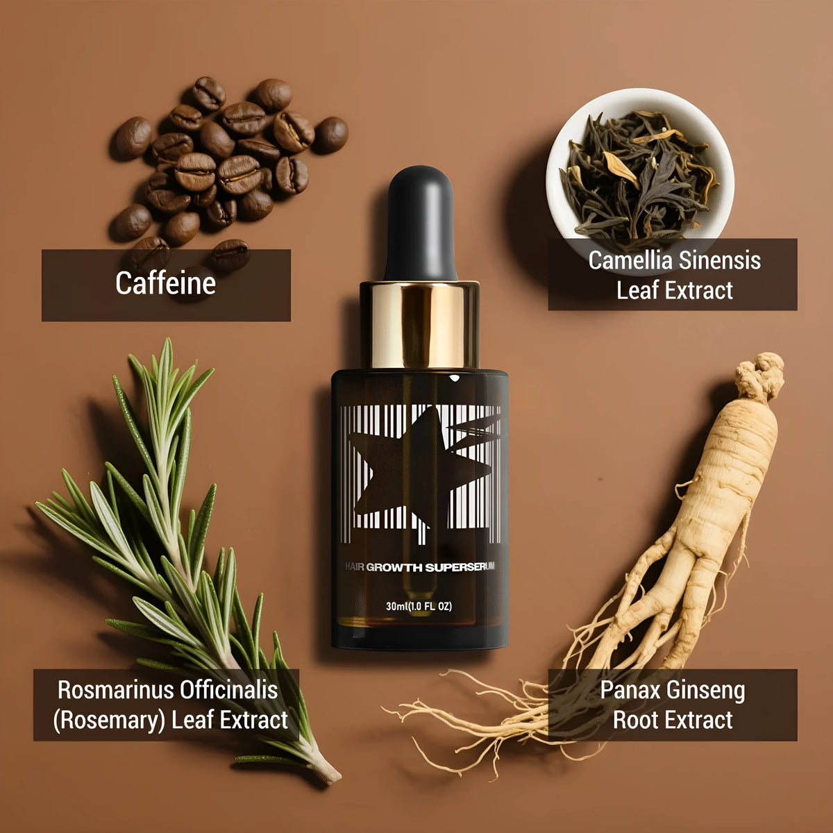 Lightning Star Men's Dense Hair Treatment Oil 30ml white hair essence in dropper bottle