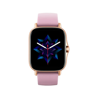 GT20 smartwatch with alloy case and silicone strap on a wrist, displaying heart rate data on its screen.