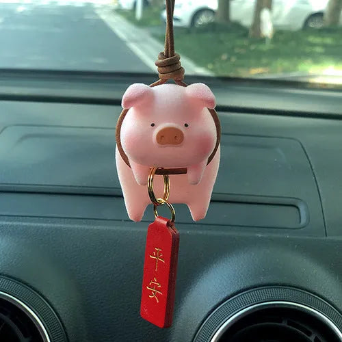 Cartoon pig resin car accessory for dashboard decoration in one of 8 available styles
