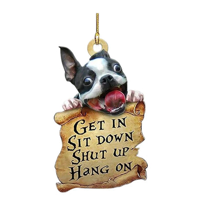 Acrylic dog pendant cartoon simulated animal 8x10cm car key backpack accessory A07 A010